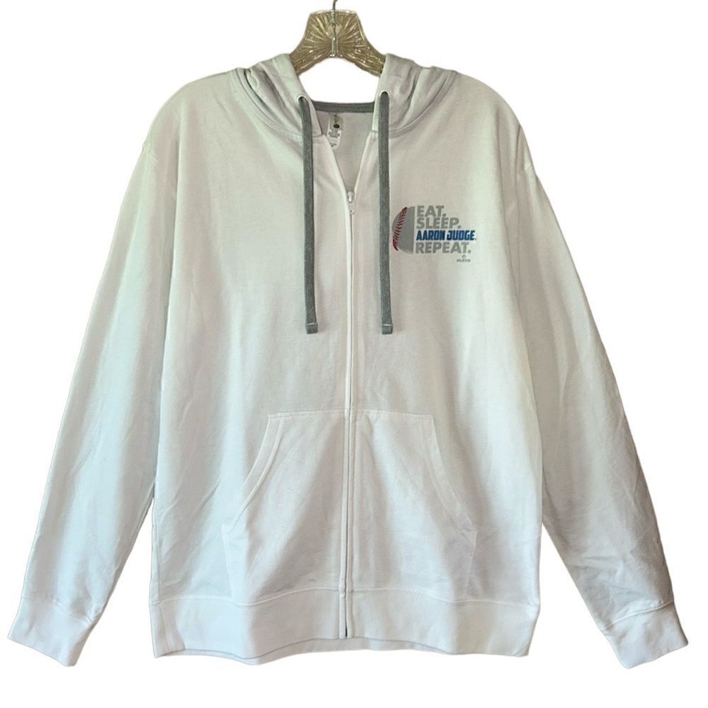 NEW Aaron Judge Mens White Full Zip Hoodie